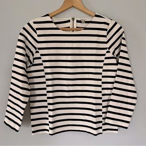 J. Crew Sailor Stripe Top with Zipper Detail
